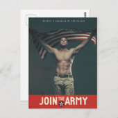 Carte Postale Drapeau de l'armée américaine vintage (Devant / Derrière)