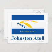 Carte Postale Drapeau de l'atoll de Johnston avec nom (Devant / Derrière)
