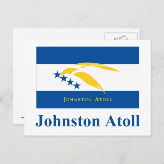 Carte Postale Drapeau de l'atoll de Johnston avec nom (Devant / Derrière)