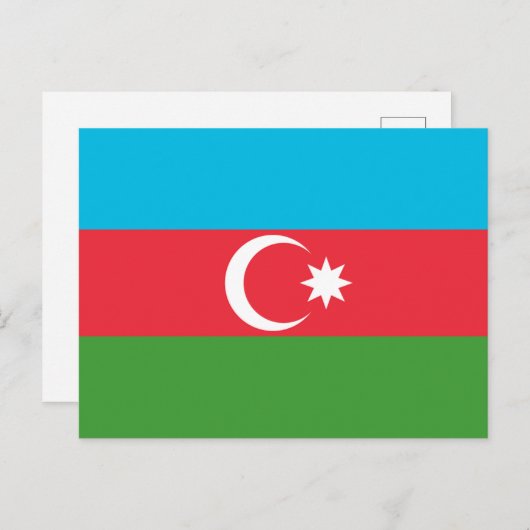 Carte Postale Drapeau de l'Azerbaïdjan (Devant / Derrière)