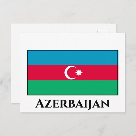 Carte Postale Drapeau de l'Azerbaïdjan (Devant / Derrière)