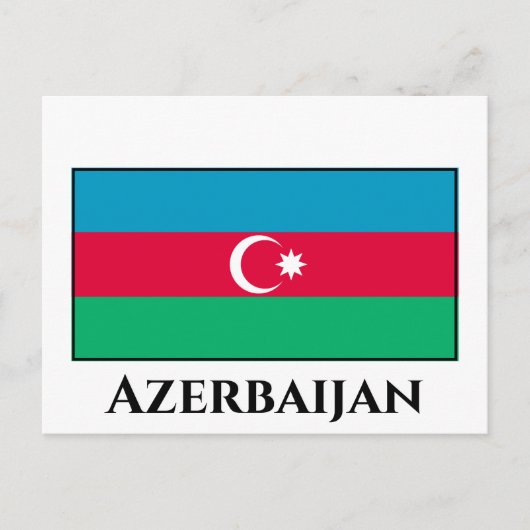 Carte Postale Drapeau de l'Azerbaïdjan (Devant)