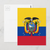 Carte Postale Drapeau de l'Équateur (Devant / Derrière)