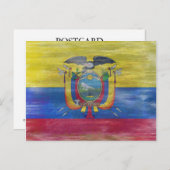 Carte Postale Drapeau de l'Équateur (Devant / Derrière)