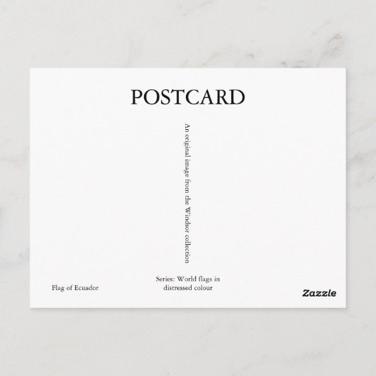 Carte Postale Drapeau de l'Équateur (Dos)
