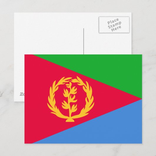 Carte Postale Drapeau de l'Érythrée (Devant / Derrière)