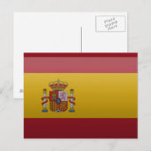 Carte Postale Drapeau de l'Espagne. (Devant / Derrière)