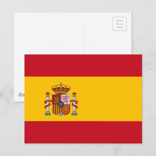 Carte Postale Drapeau de l'Espagne (Devant / Derrière)