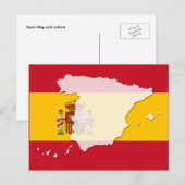 Carte postale drapeau de l'Espagne (Devant / Derrière)