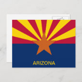 Carte Postale Drapeau de l'État d'Arizona (Devant / Derrière)