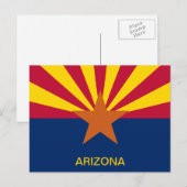 Carte Postale Drapeau de l'État d'Arizona (Devant / Derrière)