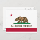 Carte Postale Drapeau de l'État de Bear en Californie (Devant / Derrière)
