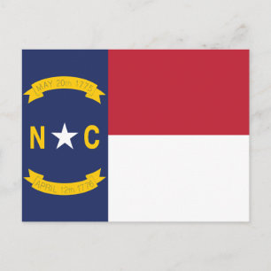 Carte Postale Drapeau de l'État de Caroline du Nord Old North