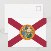 Carte Postale Drapeau de l'État de Floride Sunshine State Seal  (Devant / Derrière)