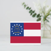 Carte Postale Drapeau de l'État de Géorgie (Debout devant)