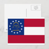 Carte Postale Drapeau de l'État de Géorgie (Devant / Derrière)