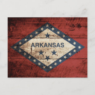 Carte Postale Drapeau de l'État de l'Arkansas sur le vieux grain