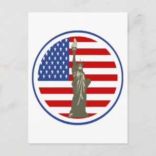 Carte Postale Drapeau de l'état de liberté aux États-Unis