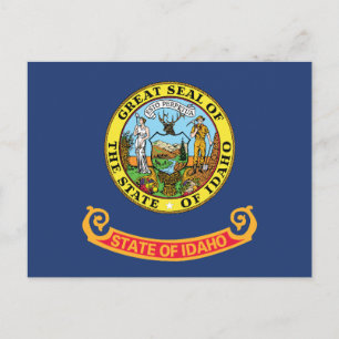 Carte Postale Drapeau de l'État de l'Idaho Sceau de l'État de Ge