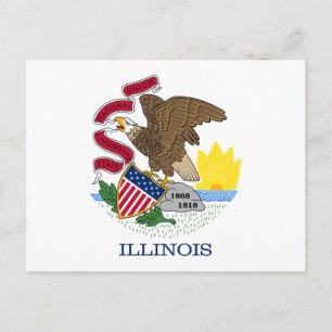 Carte Postale Drapeau de l'État de l'Illinois