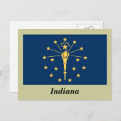 Carte Postale Drapeau de l'État de l'Indiana (Devant / Derrière)