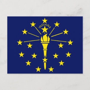 Carte Postale Drapeau de l'état de l'Indiana de Blue & Gold Torc