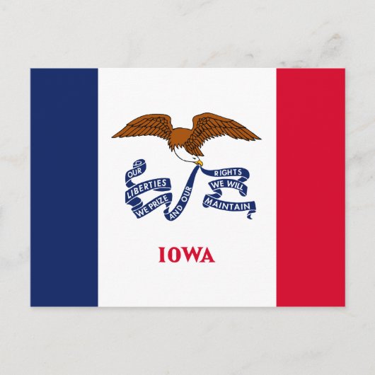 Carte Postale Drapeau de l'État de l'Iowa (Devant)