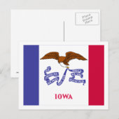 Carte Postale Drapeau de l'État de l'Iowa (Devant / Derrière)