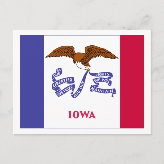 Carte Postale Drapeau de l'État de l'Iowa (Devant)