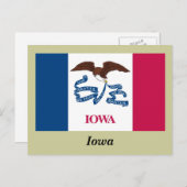 Carte Postale Drapeau de l'État de l'Iowa (Devant / Derrière)