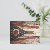 Carte Postale Drapeau de l'État de l'Ohio sur le vieux grain de  (Debout devant)