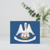 Carte Postale Drapeau de l'État de Louisiane Pélican Devises Sou (Debout devant)