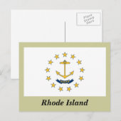 Carte Postale Drapeau de l'État de Rhode Island (Devant / Derrière)