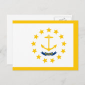 Carte Postale Drapeau de l'État de Rhode Island (Devant / Derrière)