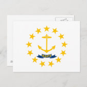 Carte Postale Drapeau de l'État de Rhode Island (Devant / Derrière)