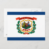 Carte Postale Drapeau de l'État de Virginie occidentale (Devant / Derrière)