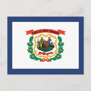 Carte Postale Drapeau de l'État de Virginie-Occidentale Montagna