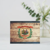 Carte Postale Drapeau de l'État de Virginie-Occidentale sur le v (Debout devant)