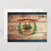 Carte Postale Drapeau de l'État de Virginie-Occidentale sur le v (Devant / Derrière)