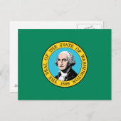 Carte Postale Drapeau de l'État de Washington (Devant / Derrière)