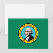 Carte Postale Drapeau de l'État de Washington (Devant / Derrière)