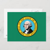 Carte Postale Drapeau de l'État de Washington (Devant / Derrière)