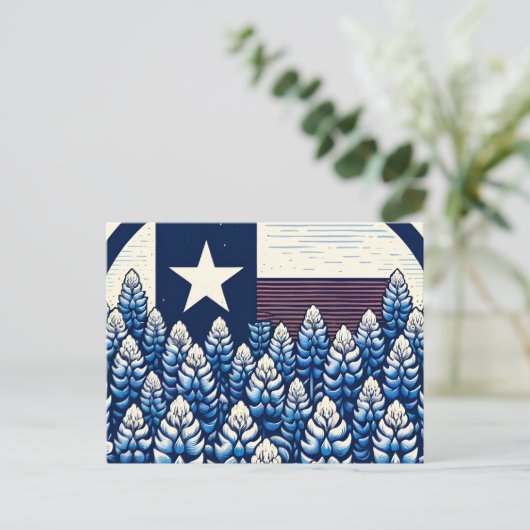 Carte Postale Drapeau de l'État des Bluebonnets du Texas Fierté  (Debout devant)