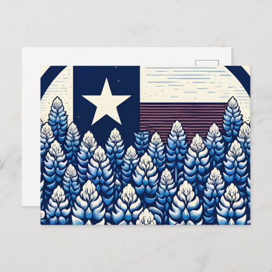 Carte Postale Drapeau de l'État des Bluebonnets du Texas Fierté (Devant / Derrière)