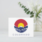 Carte Postale Drapeau de l'État des Rocheuses du Colorado (Debout devant)