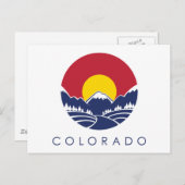 Carte Postale Drapeau de l'État des Rocheuses du Colorado (Devant / Derrière)