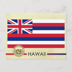 Carte Postale Drapeau de l'État d'Hawaï et phoque
