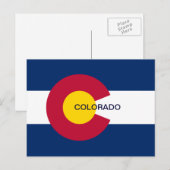 Carte Postale Drapeau de l'État du Colorado (Devant / Derrière)