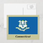 Carte Postale Drapeau de l'État du Connecticut (Devant / Derrière)