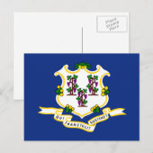 Carte Postale Drapeau de l'État du Connecticut (Devant / Derrière)